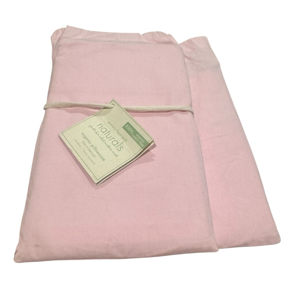 POTTERY BARN KIDS Naturals 100% Organic Cotton Pink Standard Pillow Cases